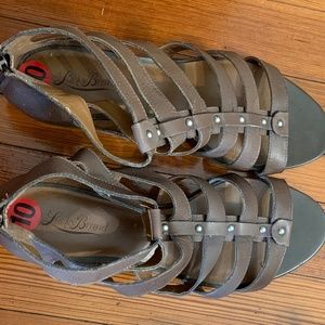NWT Lucky Brand Hadzy Brown Leather Gladiator Sandals size 10